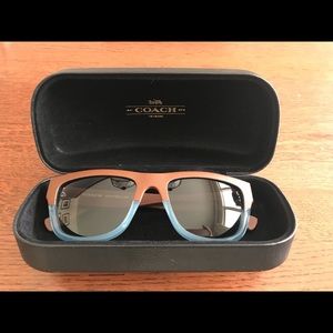 Coach Cornflower/Saddle Sunglasses 538111 HC8174Q Blue/Brown & Black Case